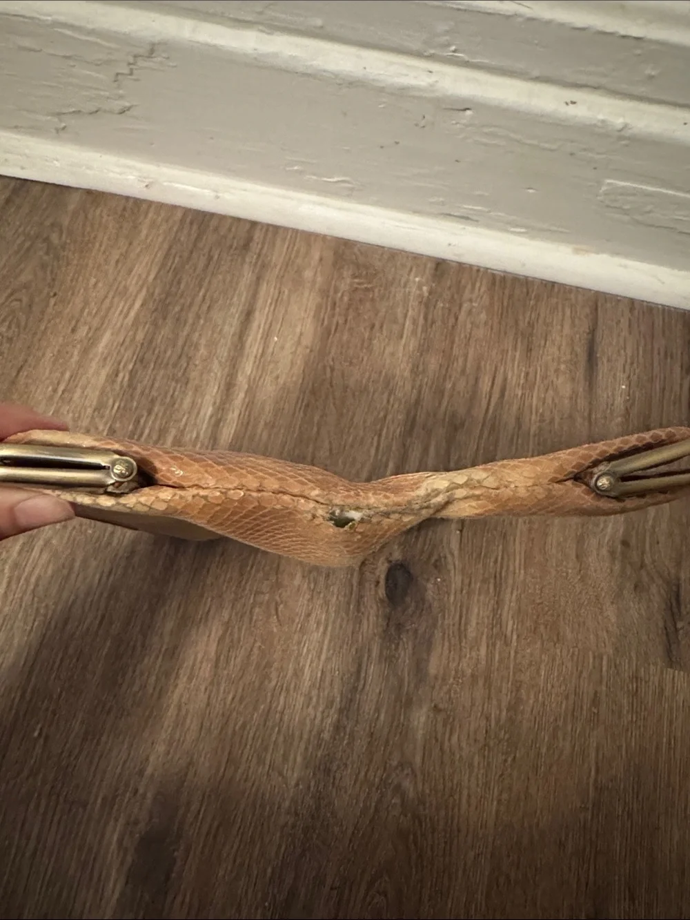 Vintage Tan Snakeskin Hobo Clutch Wallet